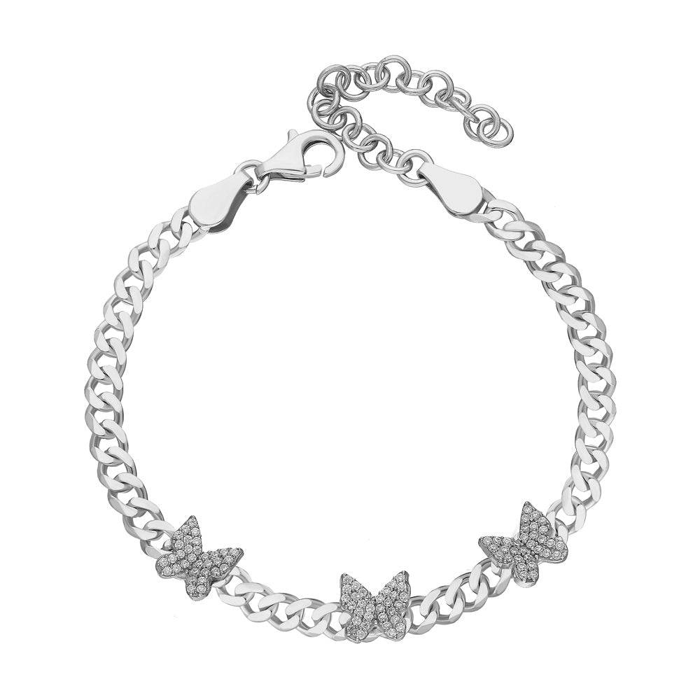Kardelen Gourmet Butterfly Zirkonia Stein Armkette - 925 SILBER Lagerräumung