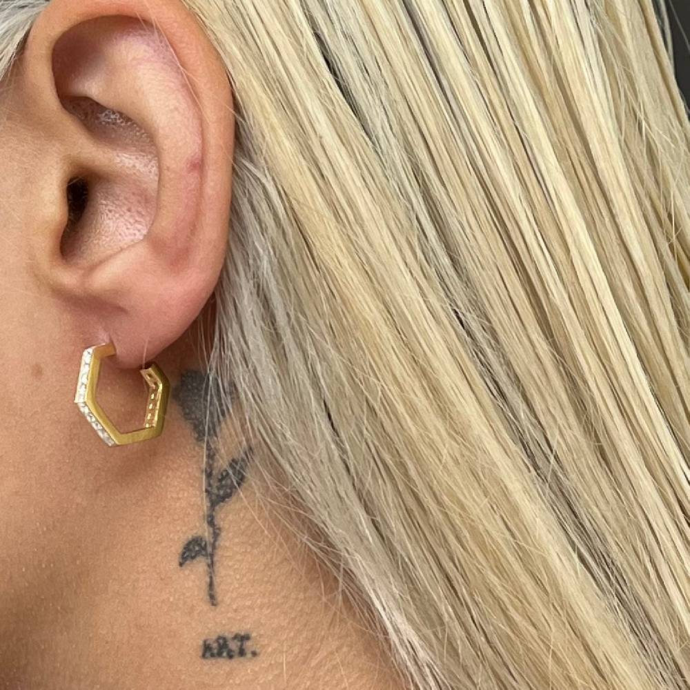 Kardelen Fünfeckige Ohrring mit Zirkonia - 925 SILBER Saisonale Angebote