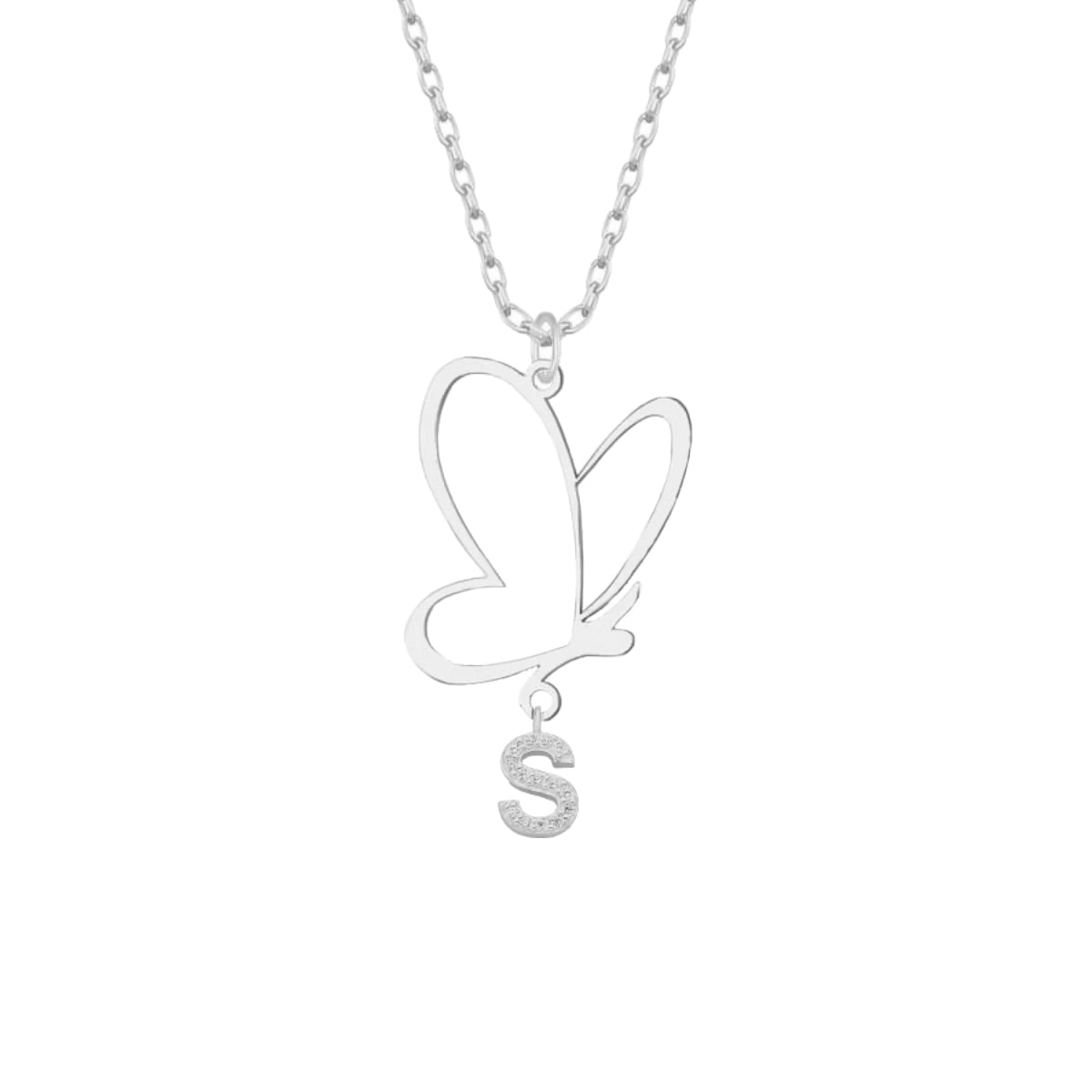Kardelen Butterfly Kette mit Wunschbuchstabe - 925 SILBER Riesige Ersparnisse
