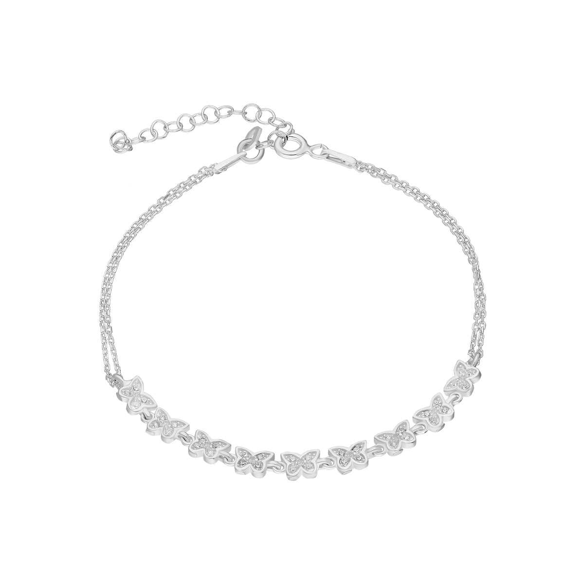 Kardelen Butterfly Armkette mit Zirkonia - 925 SILBER Kostenlose Rückgabe