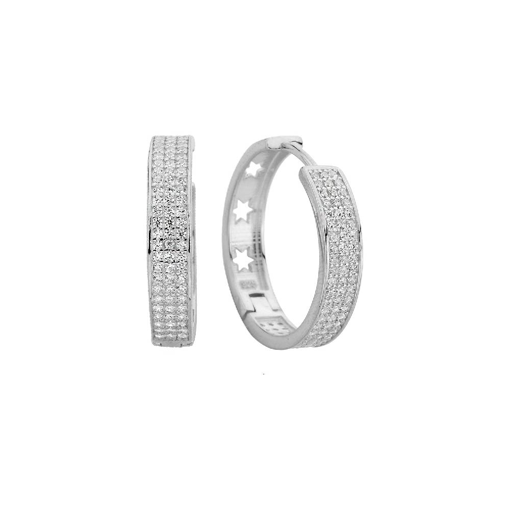Kardelen Zirkonia Hoop Ohrring mit Sternsymbol - 925 SILBER Letzte 3 Tage