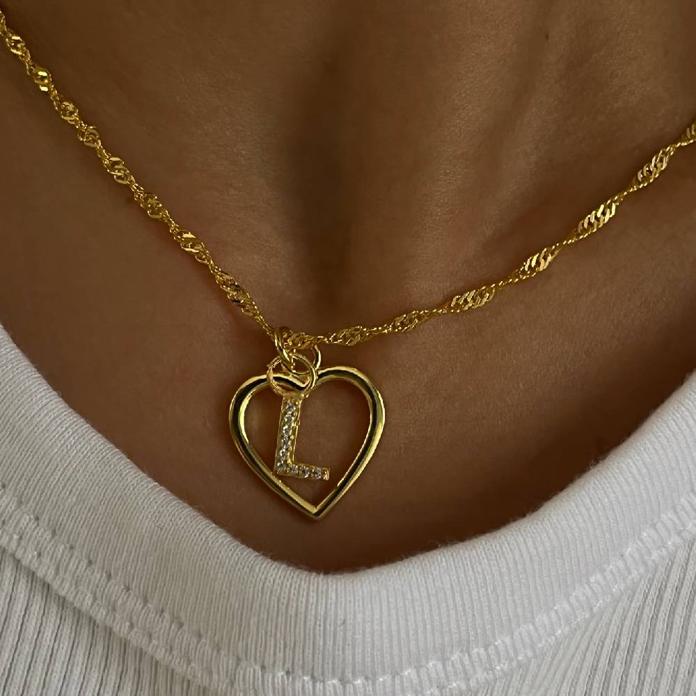 Kardelen Herz Zirkonia Buchstaben Kette - 925 SILBER Bis zu 50% Rabatt