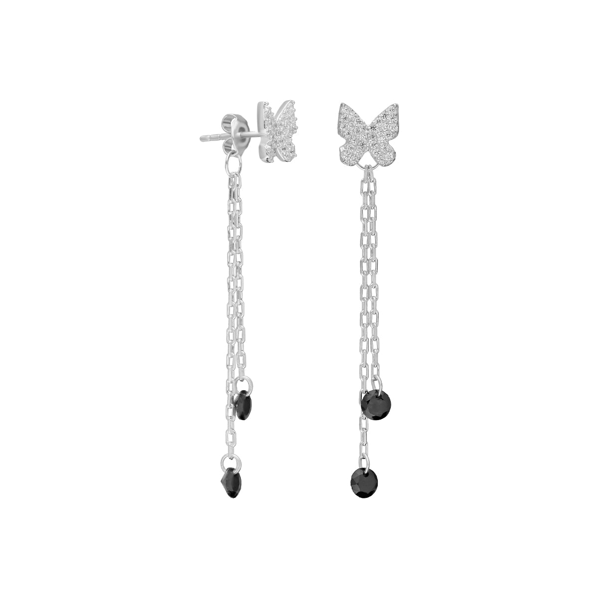 Kardelen Schwarze Schmetterling Ohrringe - 925 SILBER Bis zu 55% Rabatt