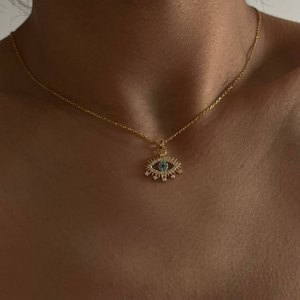 Kardelen Eye Effect Kette - 925 SILBER Riesige Rabatte