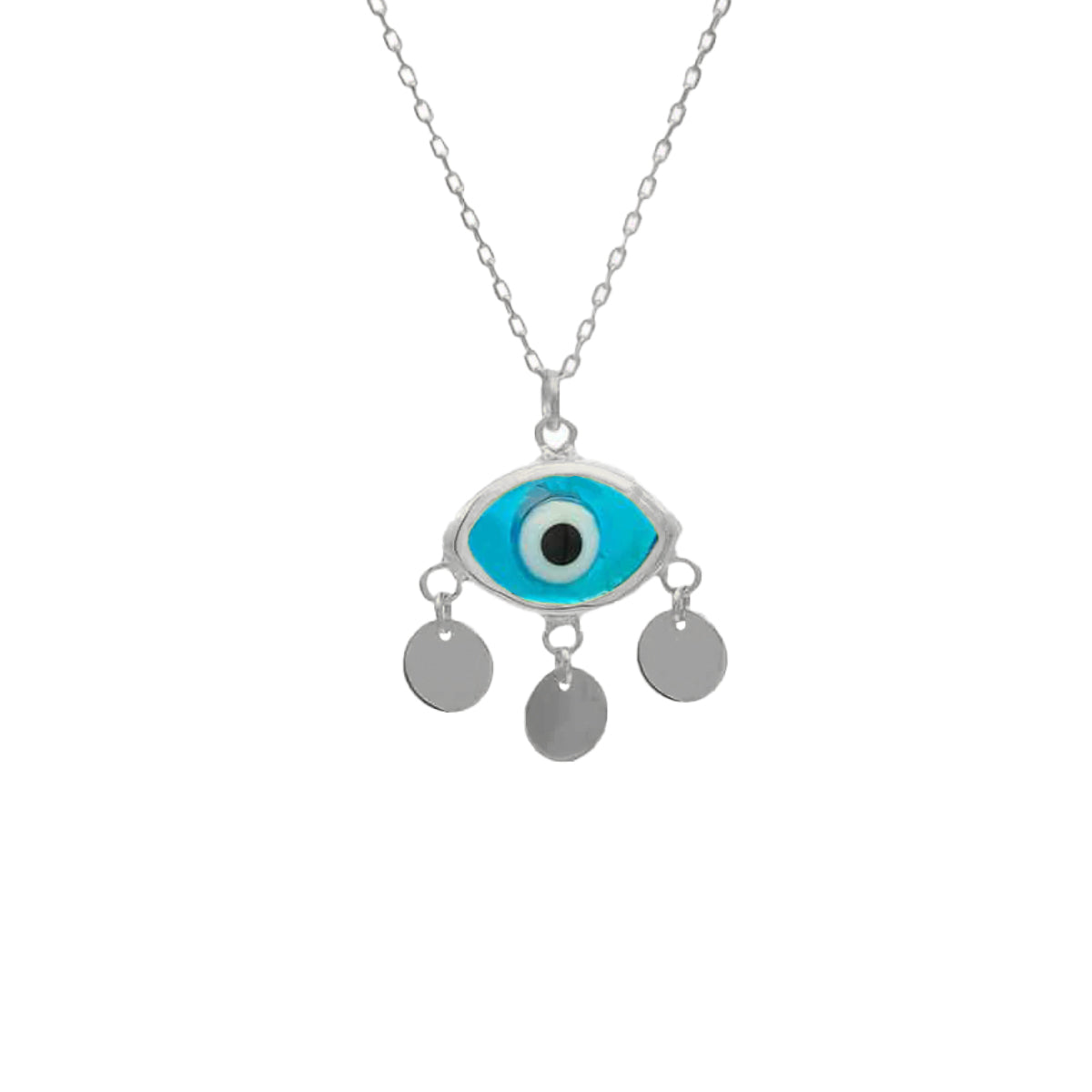 Kardelen Firuze Blue Nazar Eyes Necklace - 925 SILBER Fabrikladen