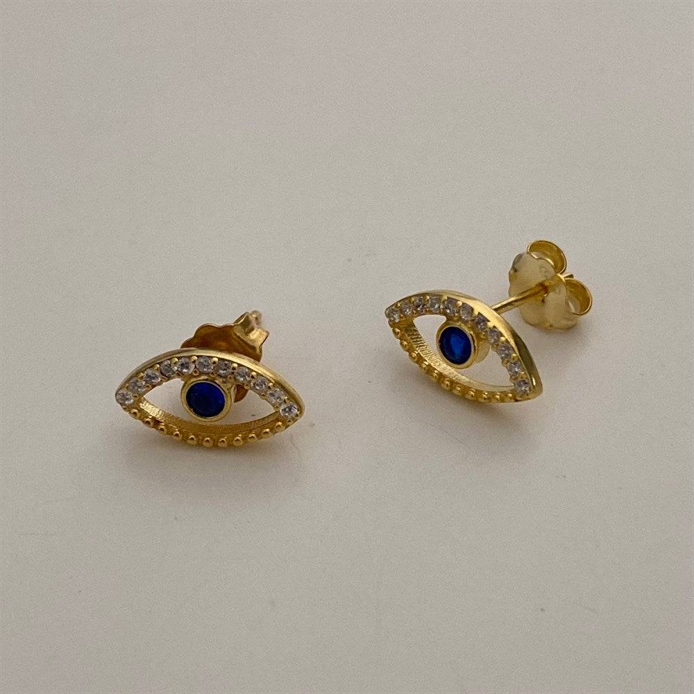 Kardelen Blue Eye stecker Ohrring - 925 SILBER 50% Rabatt für begrenzte Zeit