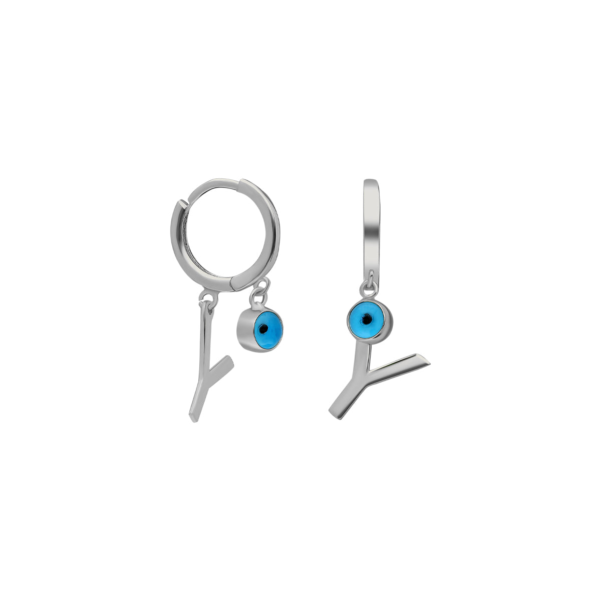 Kardelen OHRRING MIT NAZAR UND BUCHSTABE - 925 SILBER Outlet