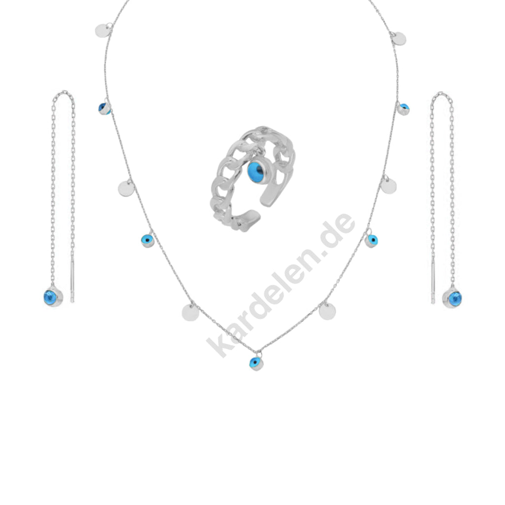 Kardelen Nazar Set - 925 SILBER Fabrikverkauf