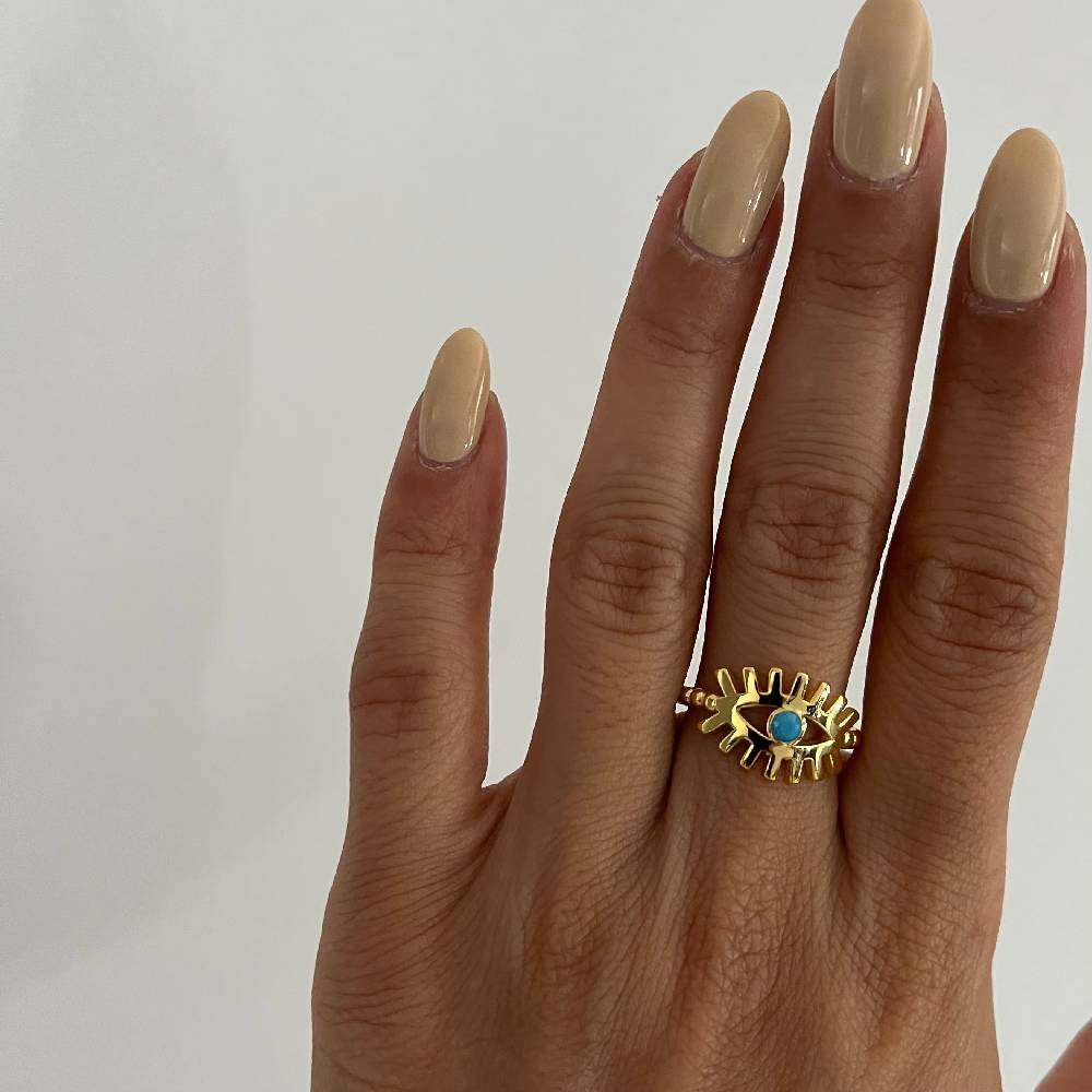 Kardelen Eye Ring - 925 SILBER Großer Ausverkauf