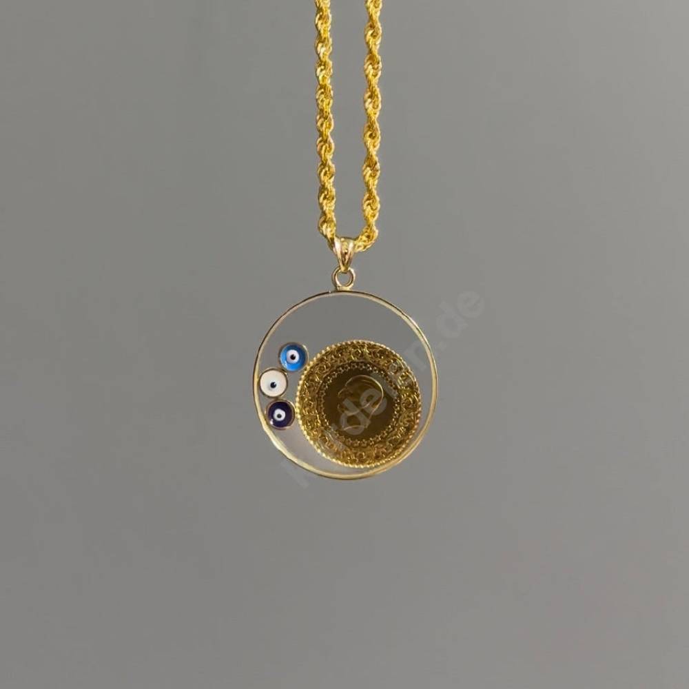 Kardelen 14K GOLD LUXUS CEYREK & NAZAR CHARM Weihnachtsangebot