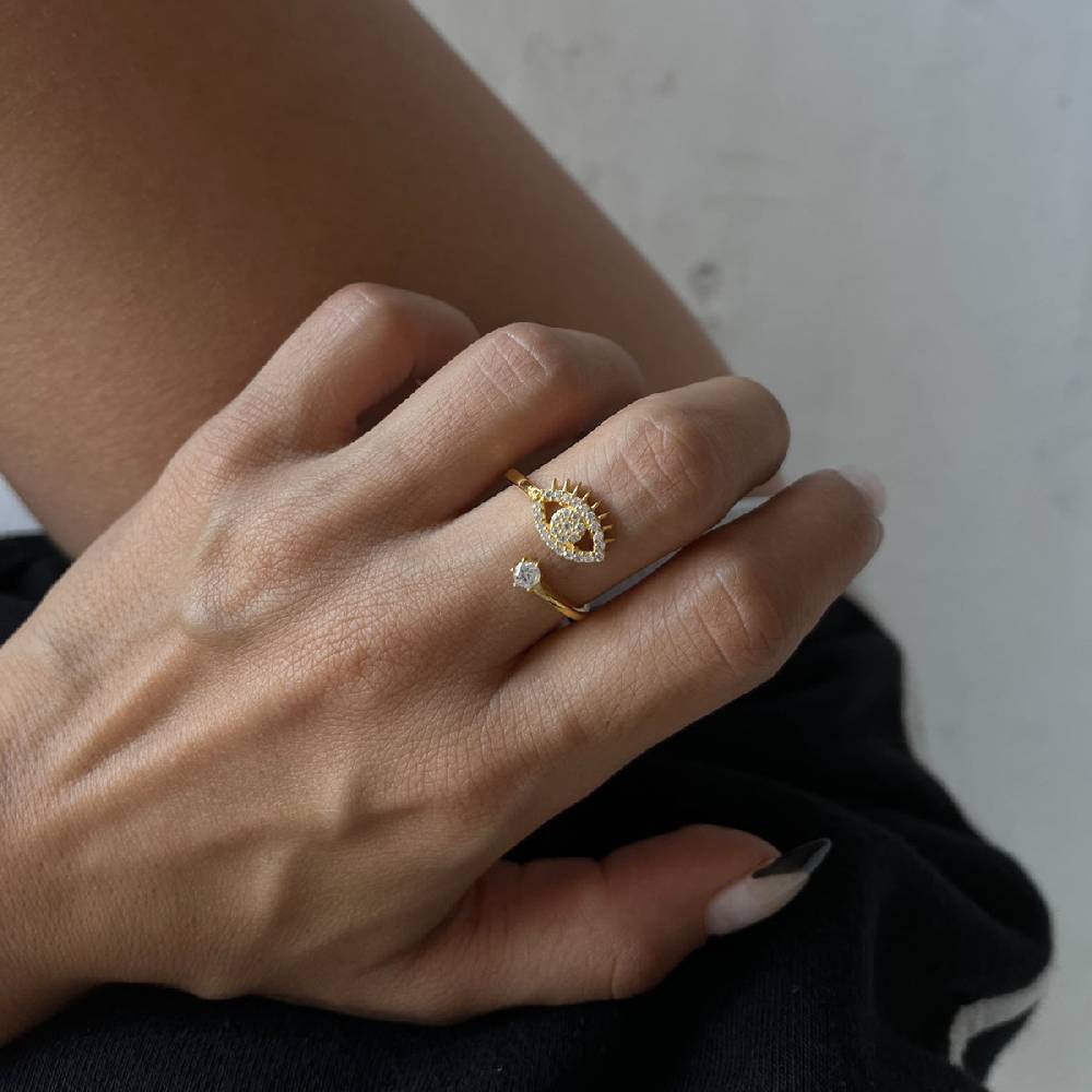 Kardelen Zirconia Eye Ring - 925 SILBER Osterangebot
