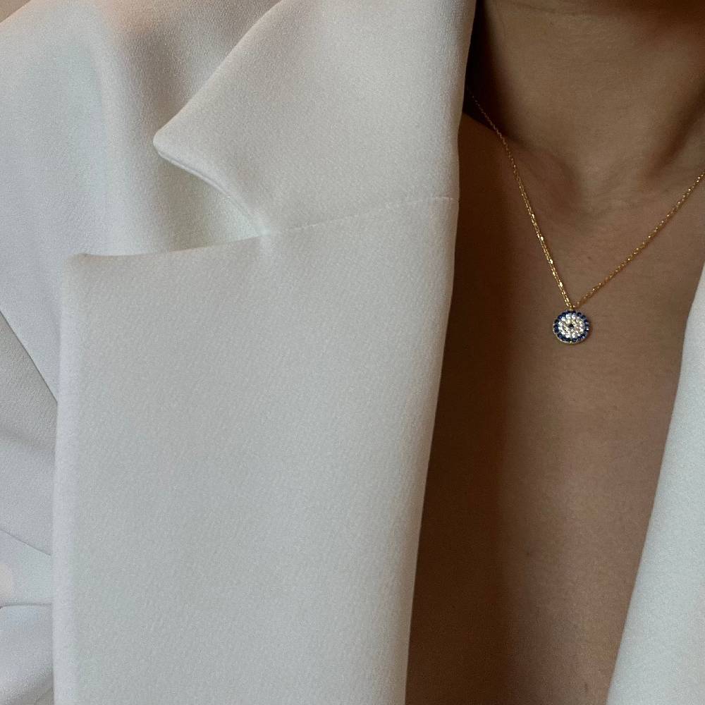 Kardelen NAZAR ZIRKONIA HALSKETTE - 925 SILBER Top Angebot