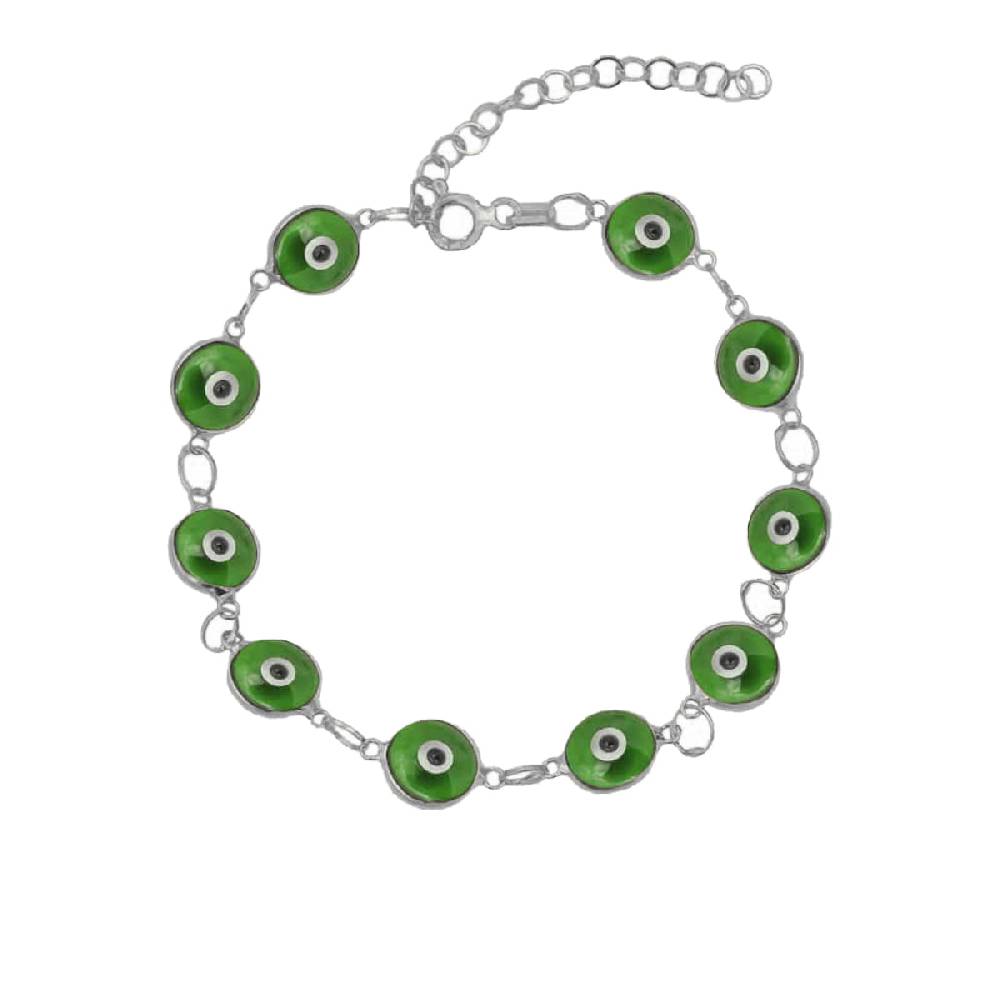 Kardelen Grande Green Nazar Armkette - 925 SILBER Neueste Mode
