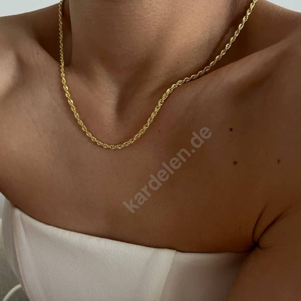 Kardelen 14k Gold Wirbel Halskette VIP-Rabatte