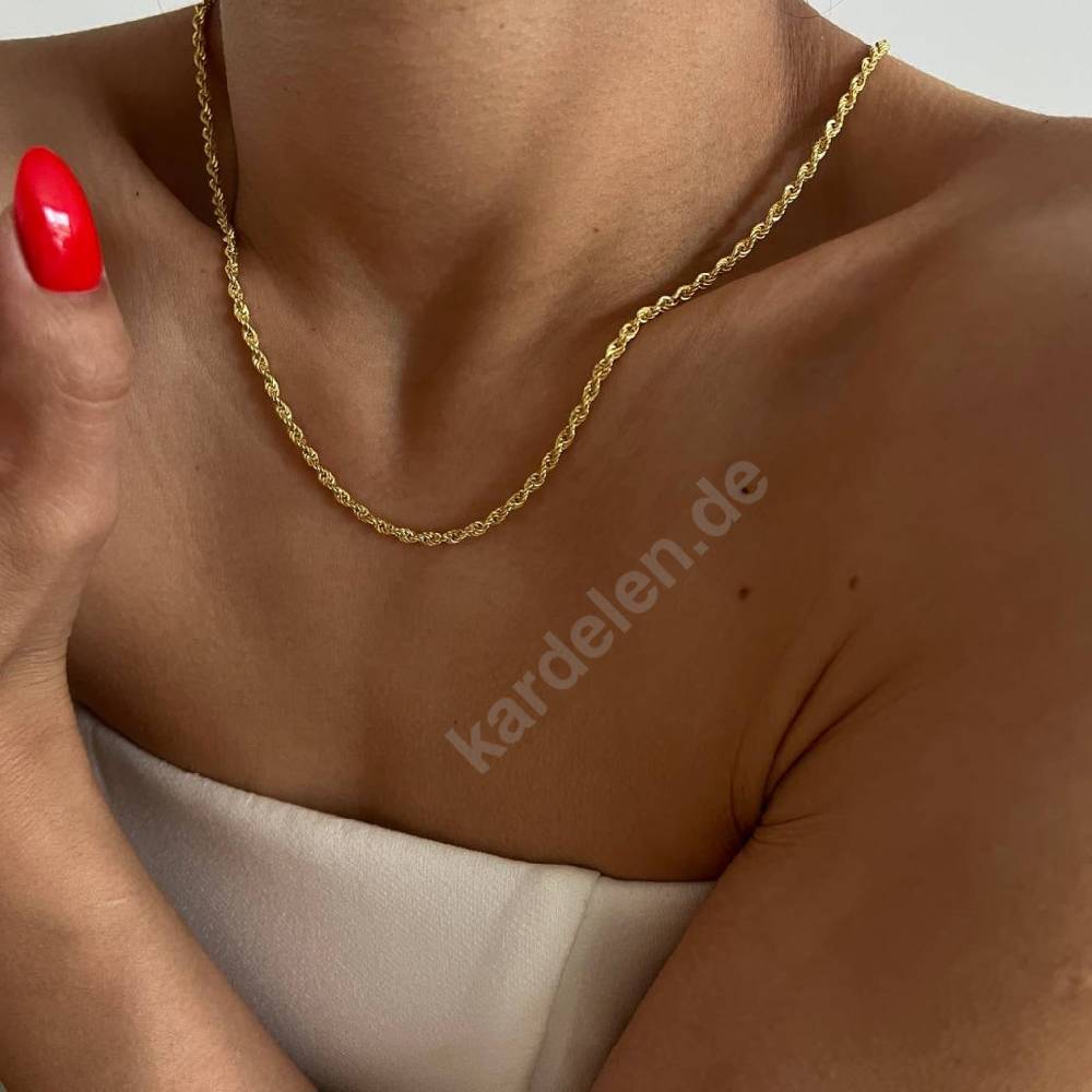 Kardelen 14k Gold Wirbel Halskette VIP-Rabatte