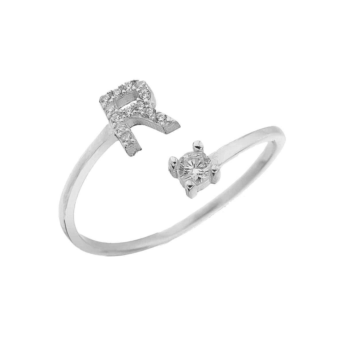 Kardelen Letter Diamond Ring - 925 SILBER Bis zu 50% Rabatt