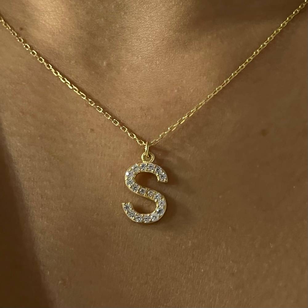Kardelen Mini One Letter Kette - 925 SILBER Bis zu 60% Rabatt