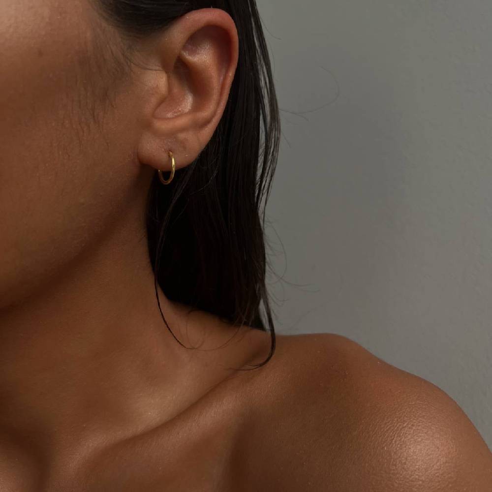 Kardelen 10mm Plain Hoop Earrings Vierteljährliche Förderung