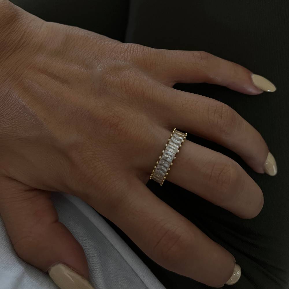 Kardelen Baguette Stones Ring - 925 SILBER Nur noch ein Tag übrig