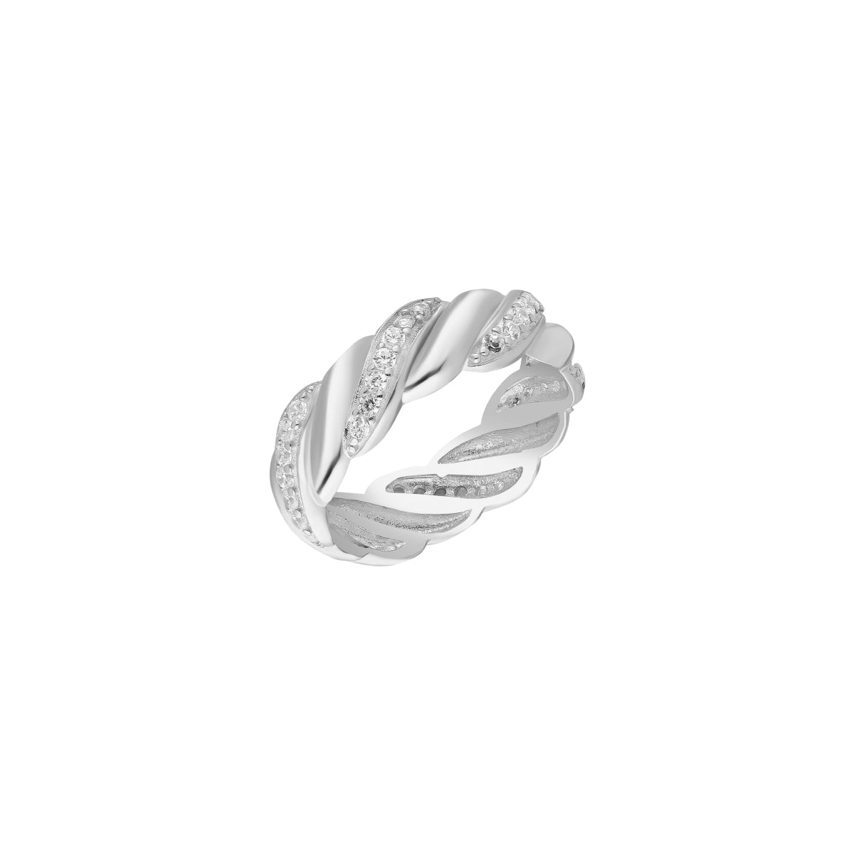 Kardelen Wave Zirconia Ring - 925 SILBER Clearance-Verkauf