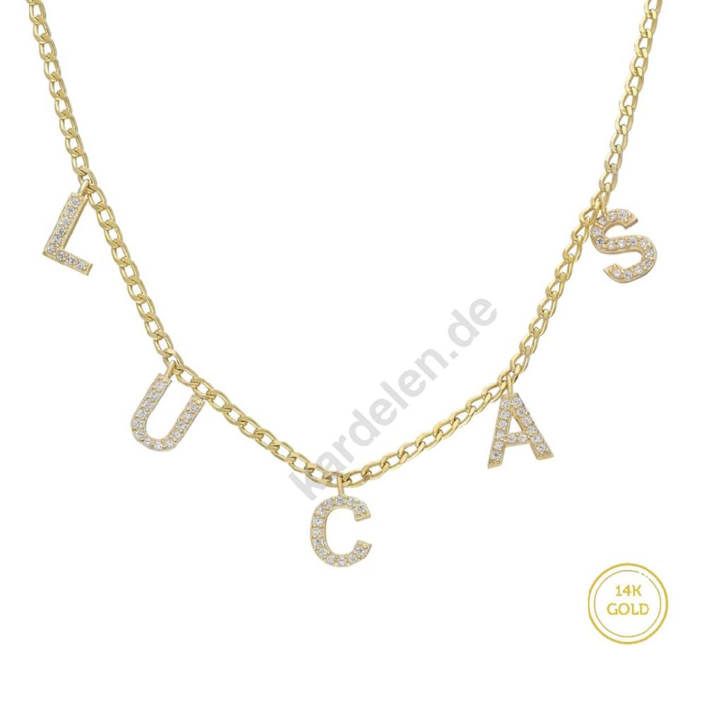 Kardelen 14K GOLD NAMENSKETTE Blitzverkäufe