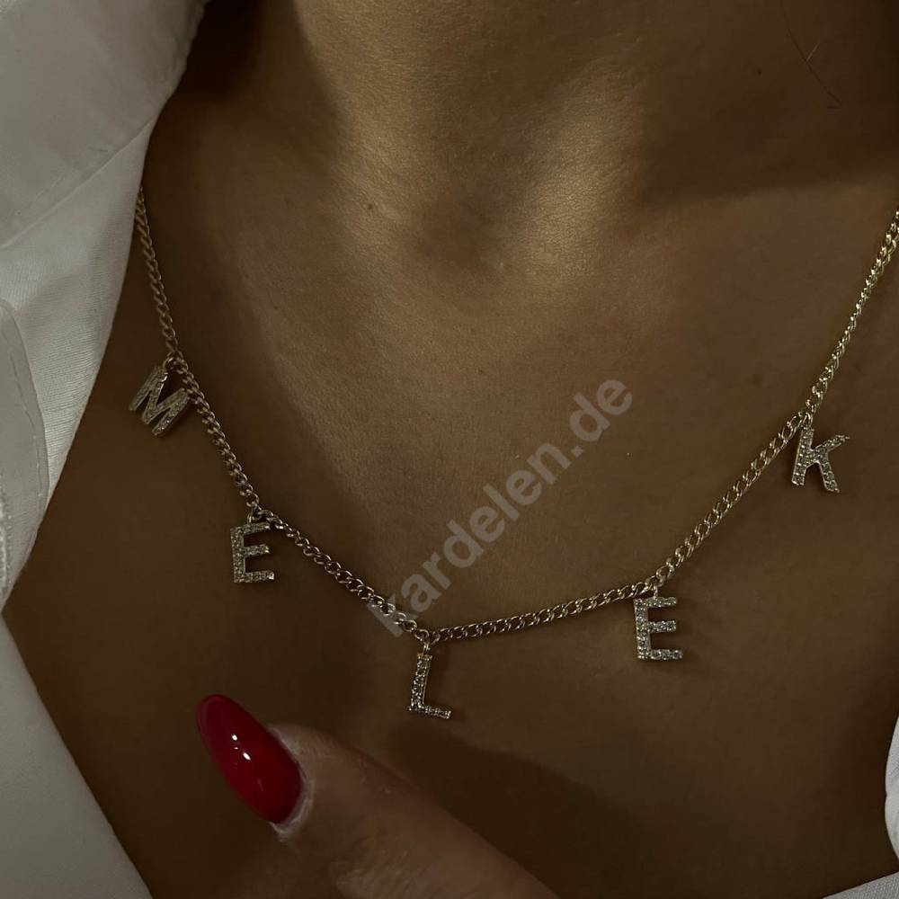 Kardelen 14K GOLD NAMENSKETTE Blitzverkäufe