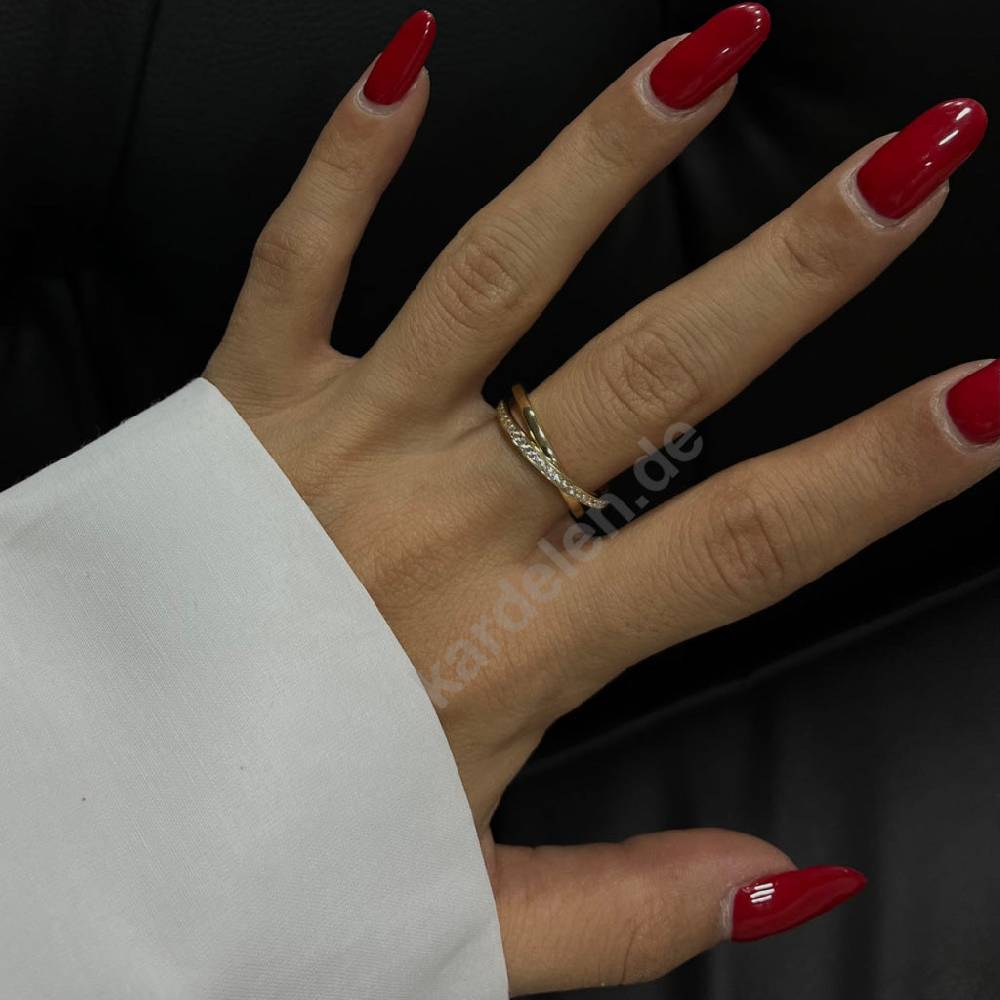 Kardelen 14K Gold Circle Zirkonia Ring Fabrikpreis