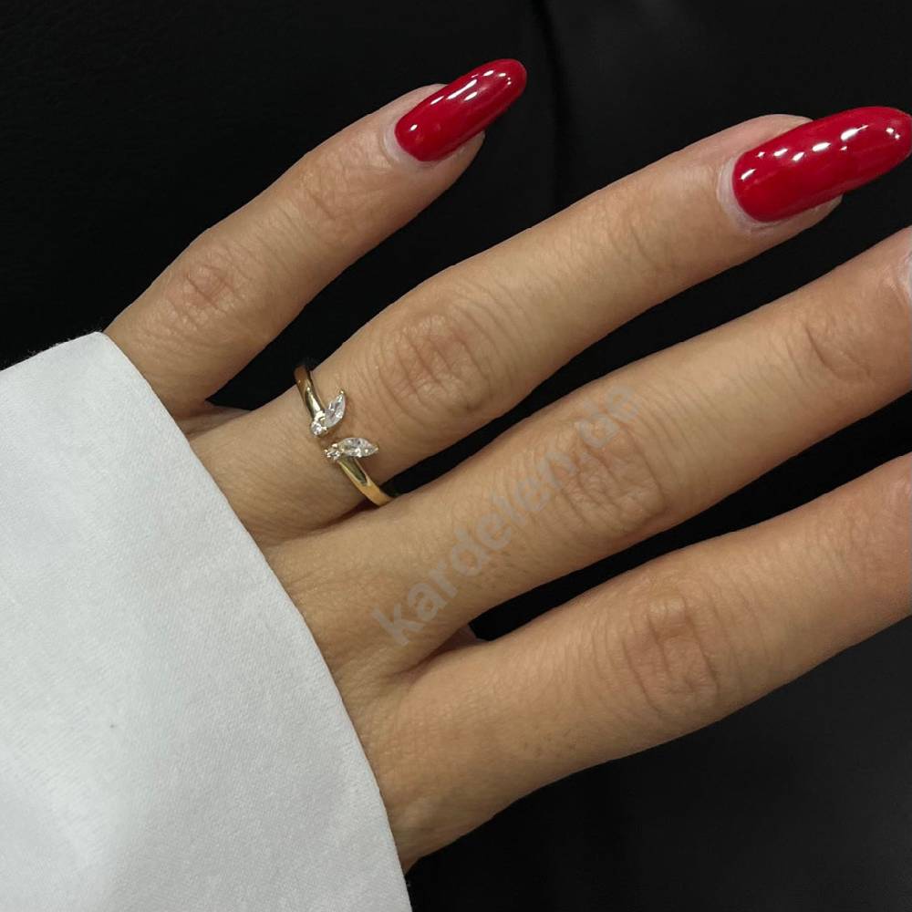 Kardelen 14K Gold Zirkonia Butterfly Ring Flash Sale
