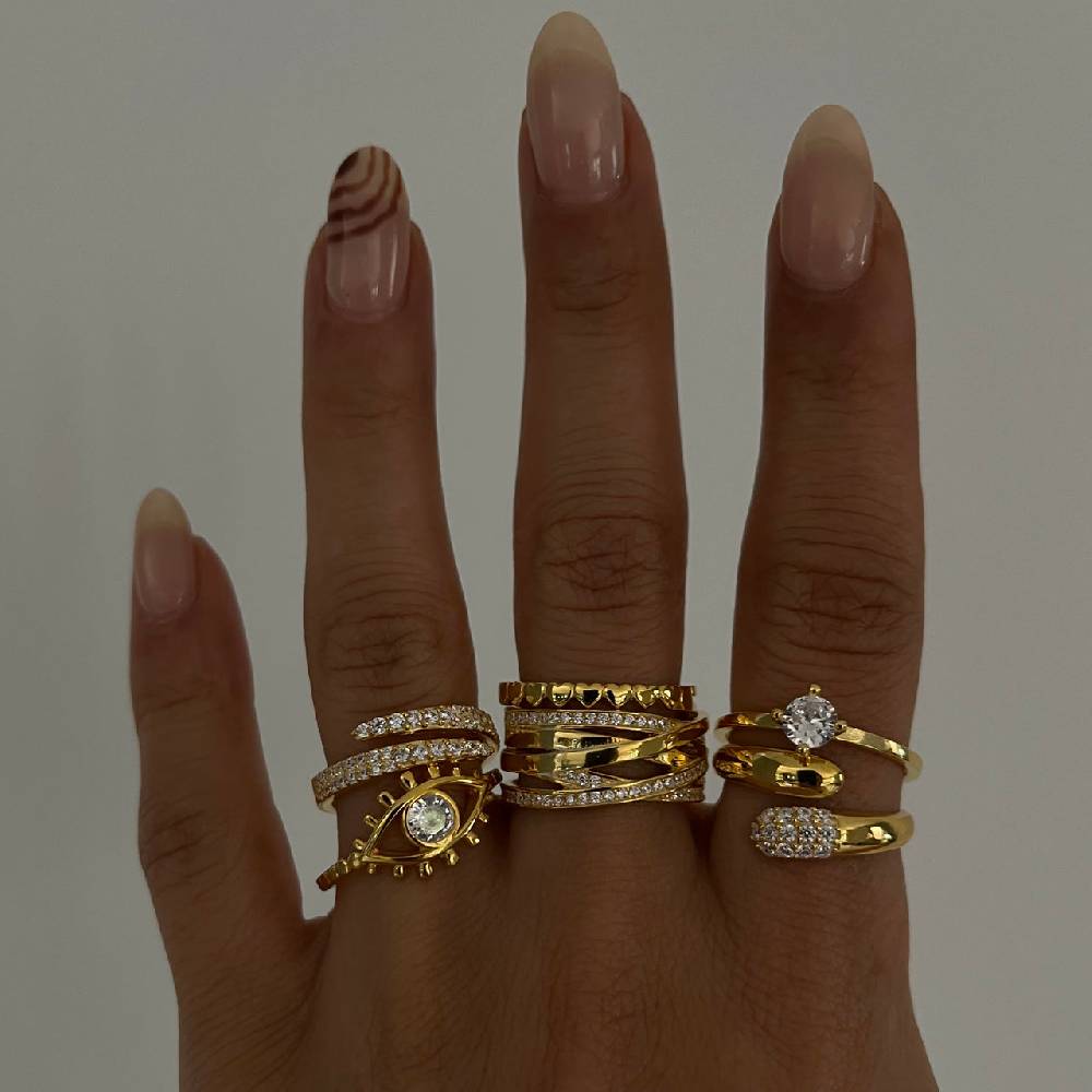 Kardelen Herz Line Ring - 925 SILBER Jubiläumsangebot