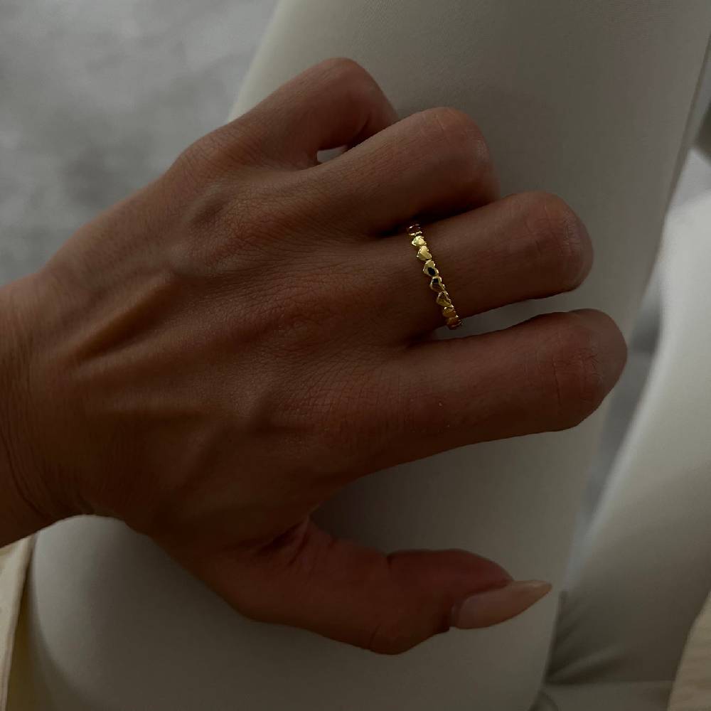 Kardelen Herz Line Ring - 925 SILBER Jubiläumsangebot