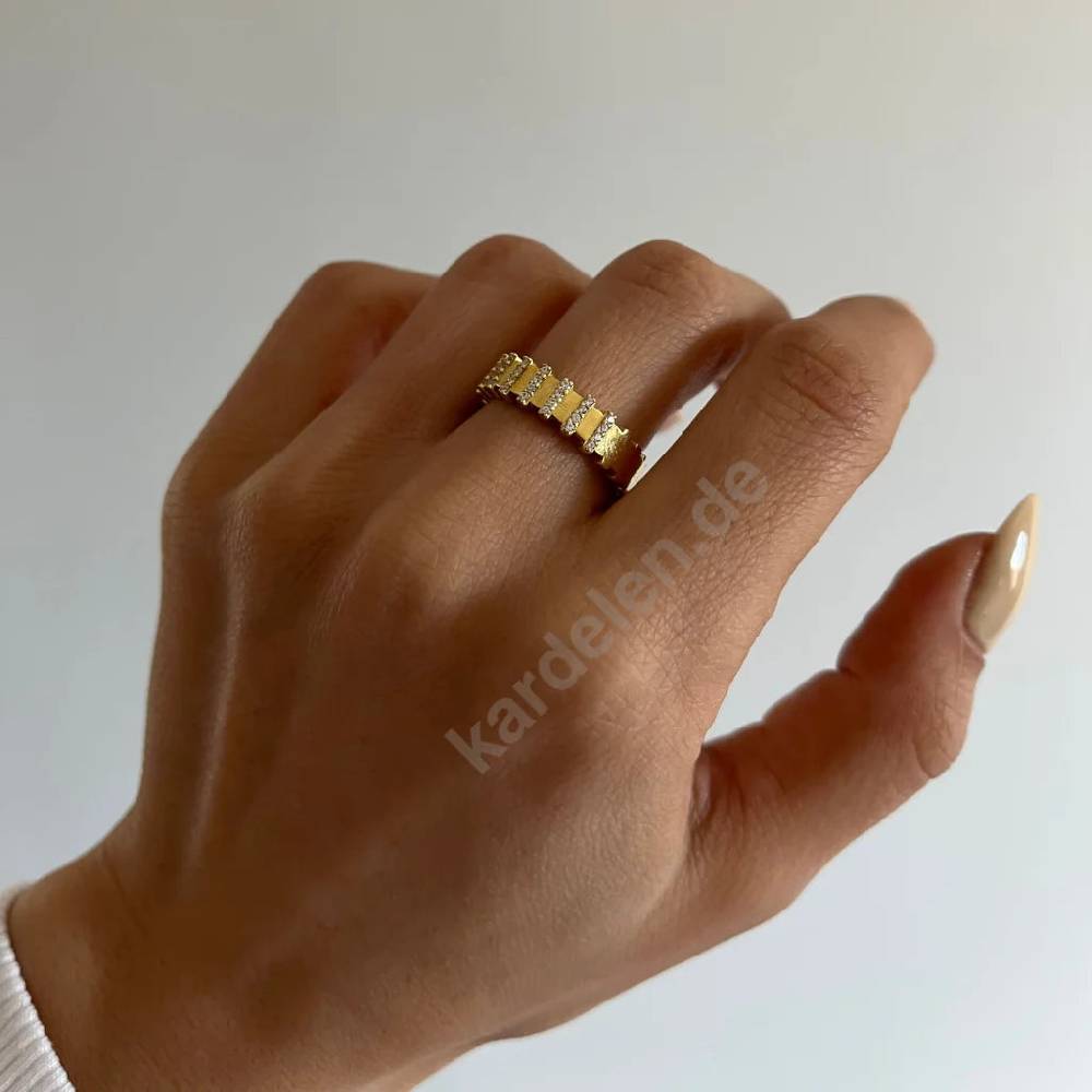 Kardelen Rose Ring - 925 SILBER Riesige Ersparnisse
