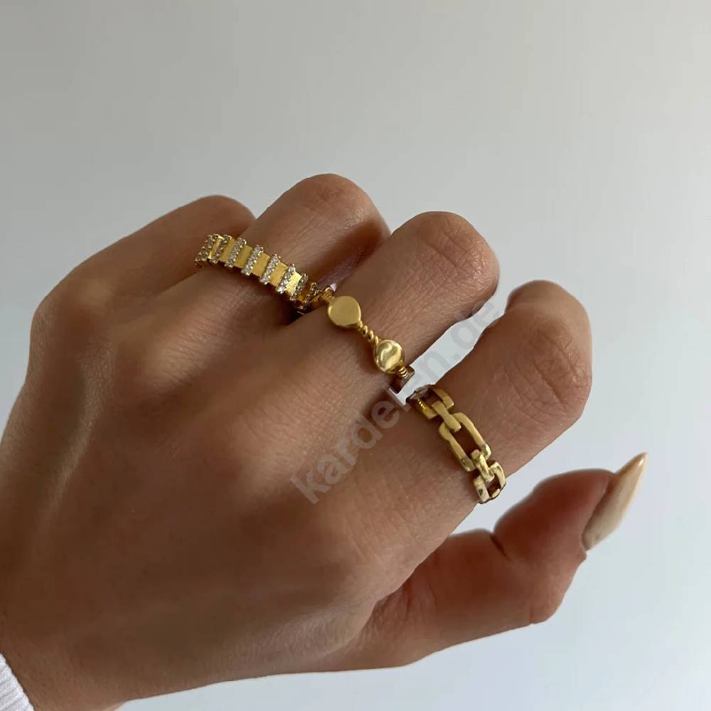 Kardelen Rose Ring - 925 SILBER Riesige Ersparnisse