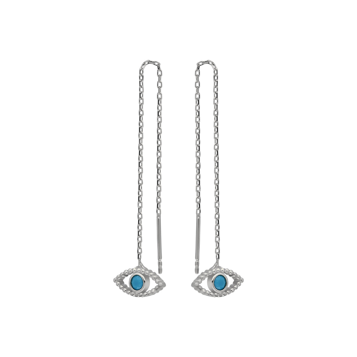 Kardelen HÄNGENDE Augen Ohrring Turkis - 925 SILBER VIP-Rabatte