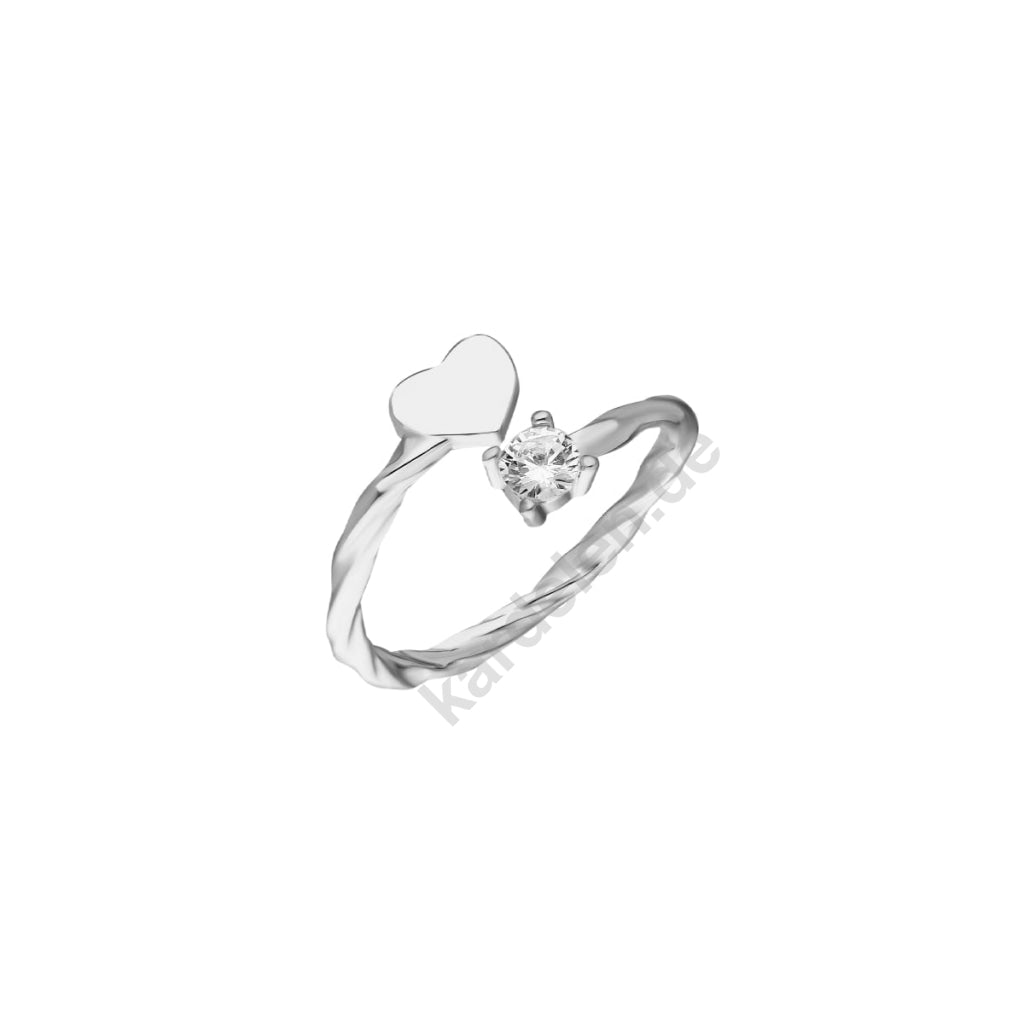 Kardelen Heart Diamond Ring - 925 SILBER Kostenlose Rückgabe
