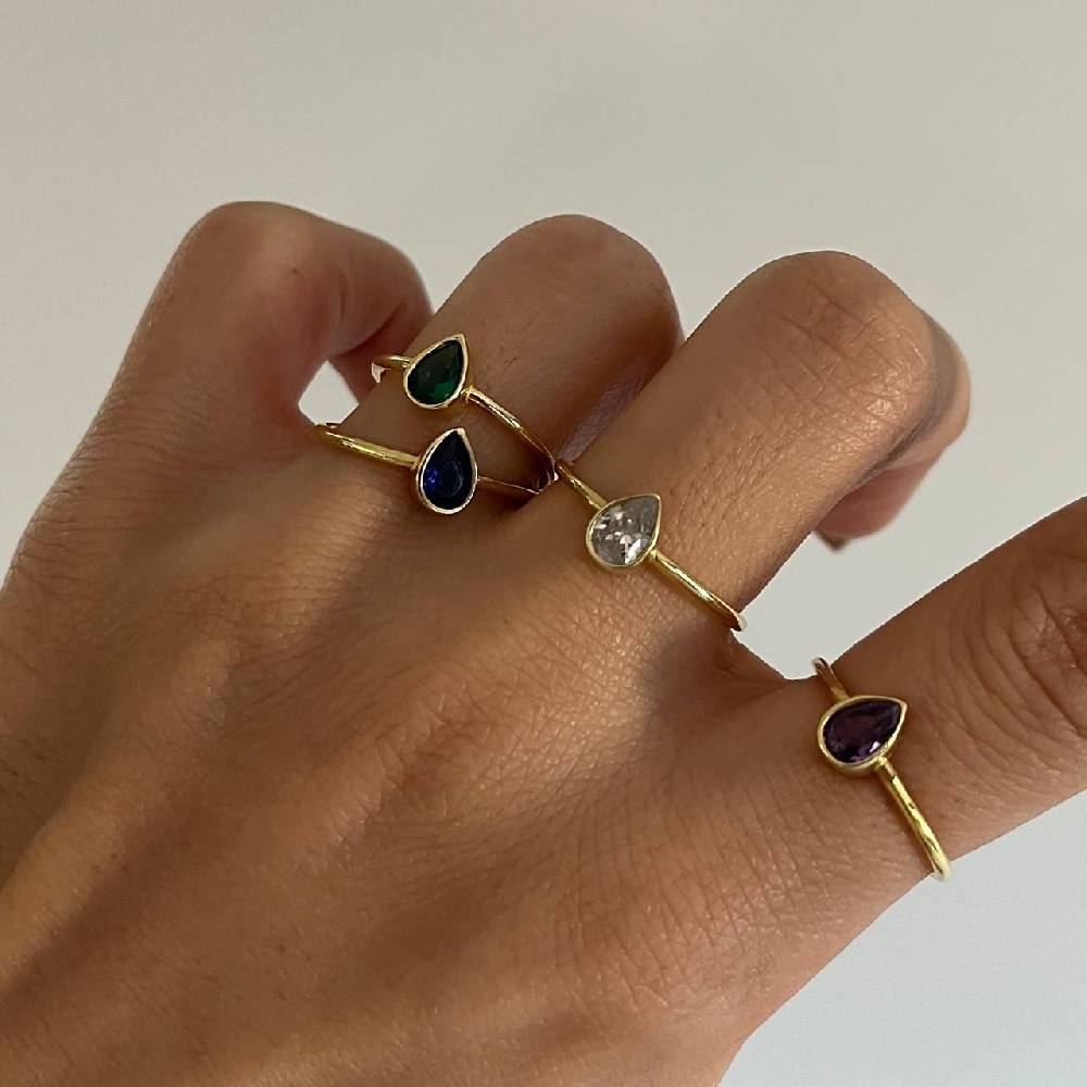 Kardelen Drop Ring - 925 SILBER Letzter Tag