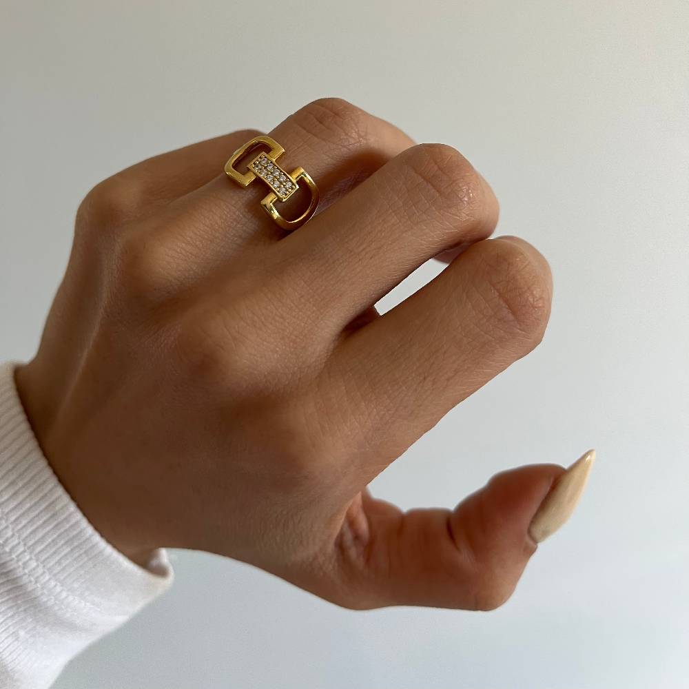 Kardelen Sperren Chain Ring - 925 SILBER Bis zu 60% Rabatt