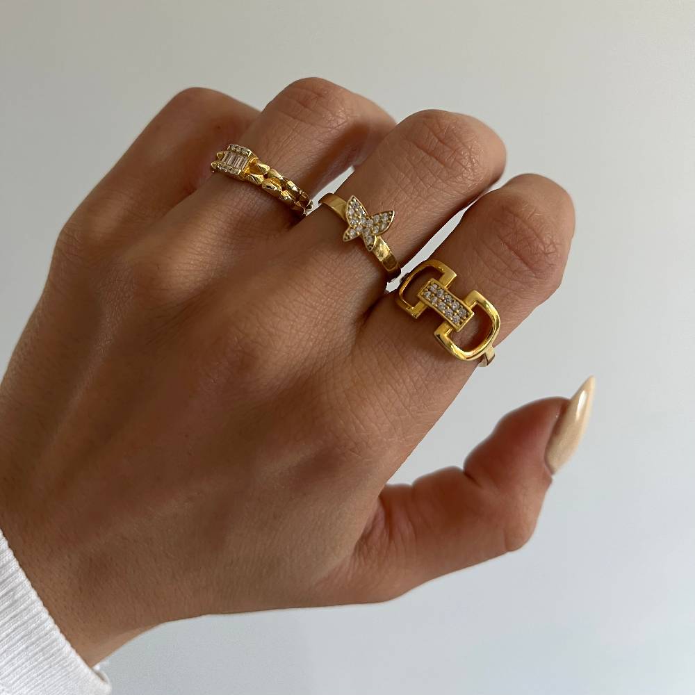Kardelen Sperren Chain Ring - 925 SILBER Bis zu 60% Rabatt