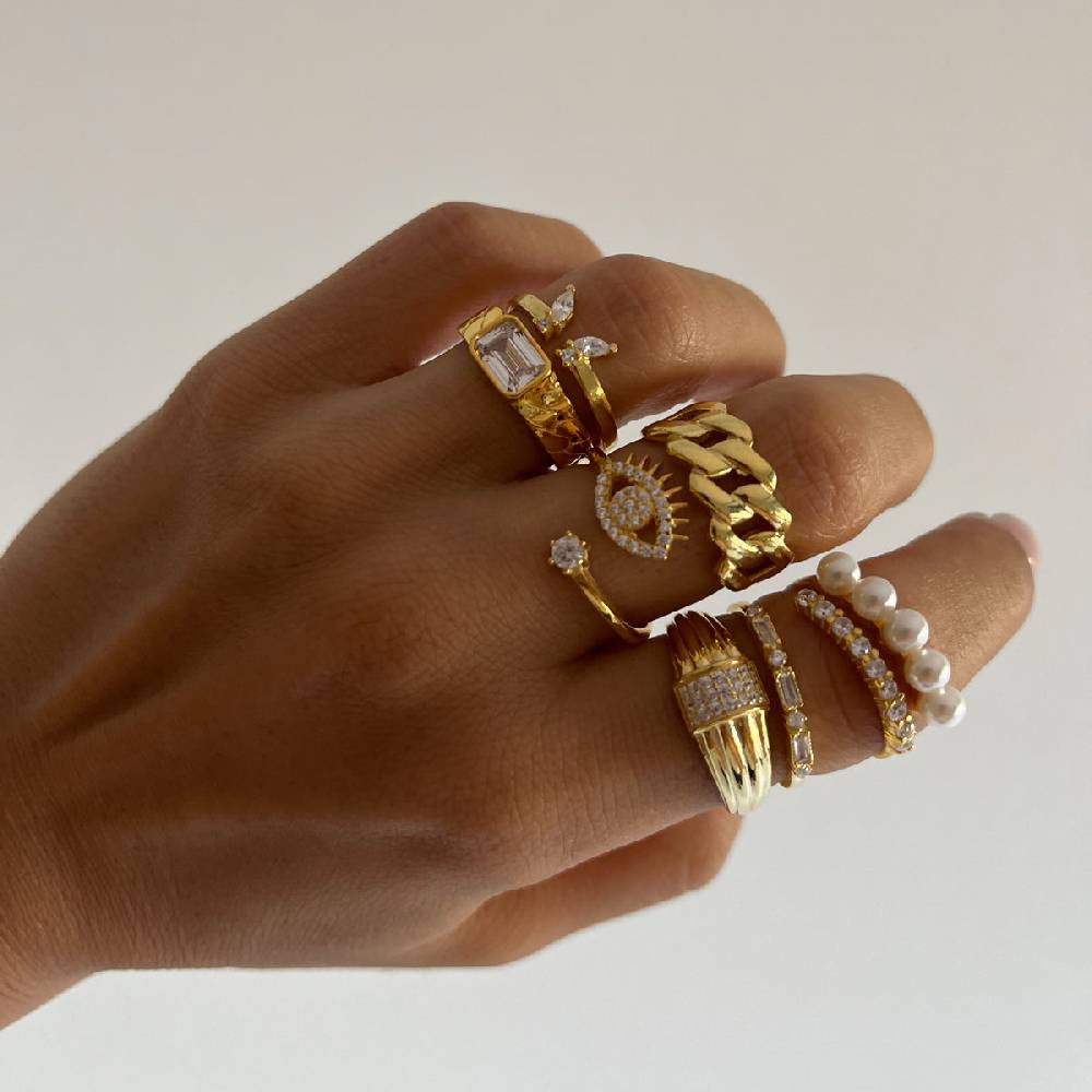 Kardelen Cuban Ring - 925 SILBER Clearance-Verkauf