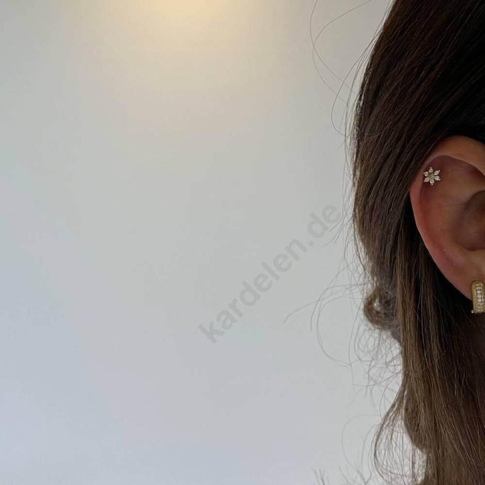 Kardelen Flower Piercing - 925 SILBER Speichern exportieren