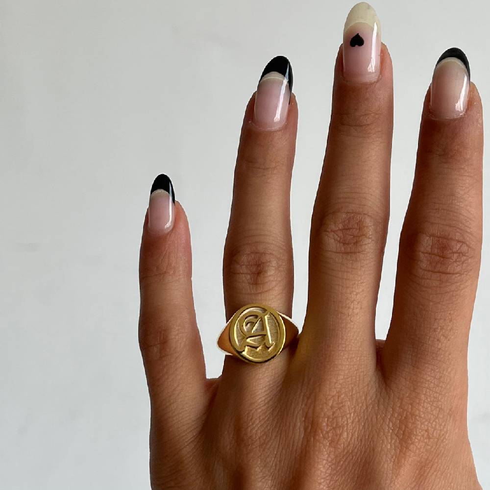 Kardelen Buchstaben Ritter Ring - 925 SILBER 2025