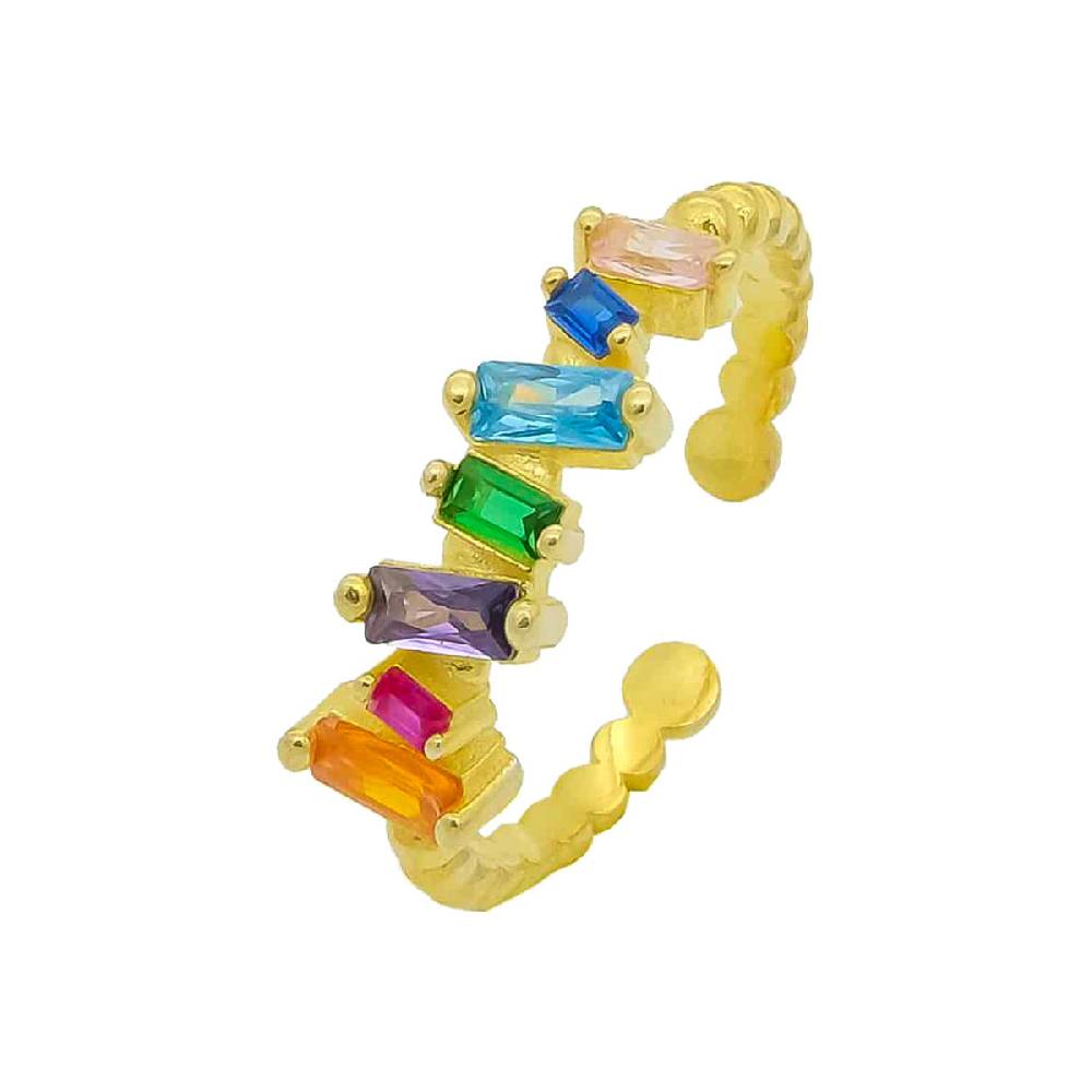 Kardelen Baguette Shift Colorful Ring - 925 SILBER Online