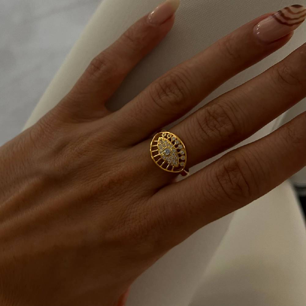 Kardelen Big Zirkonia Augen Ring - 925 SILBER Fabrikpreis