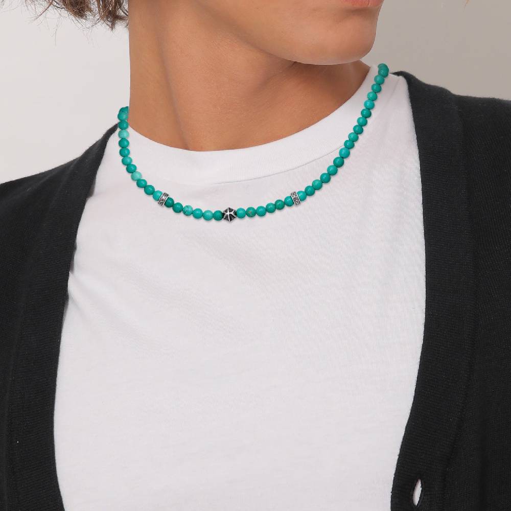 Kuzzoi Halskette Beads Vintage | Howlith (Türkis) Online Outlet