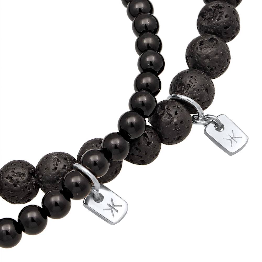 Kuzzoi Armbandset Perlen | Lava, Onyx (Schwarz) Kauf eins, bekomm eins gratis