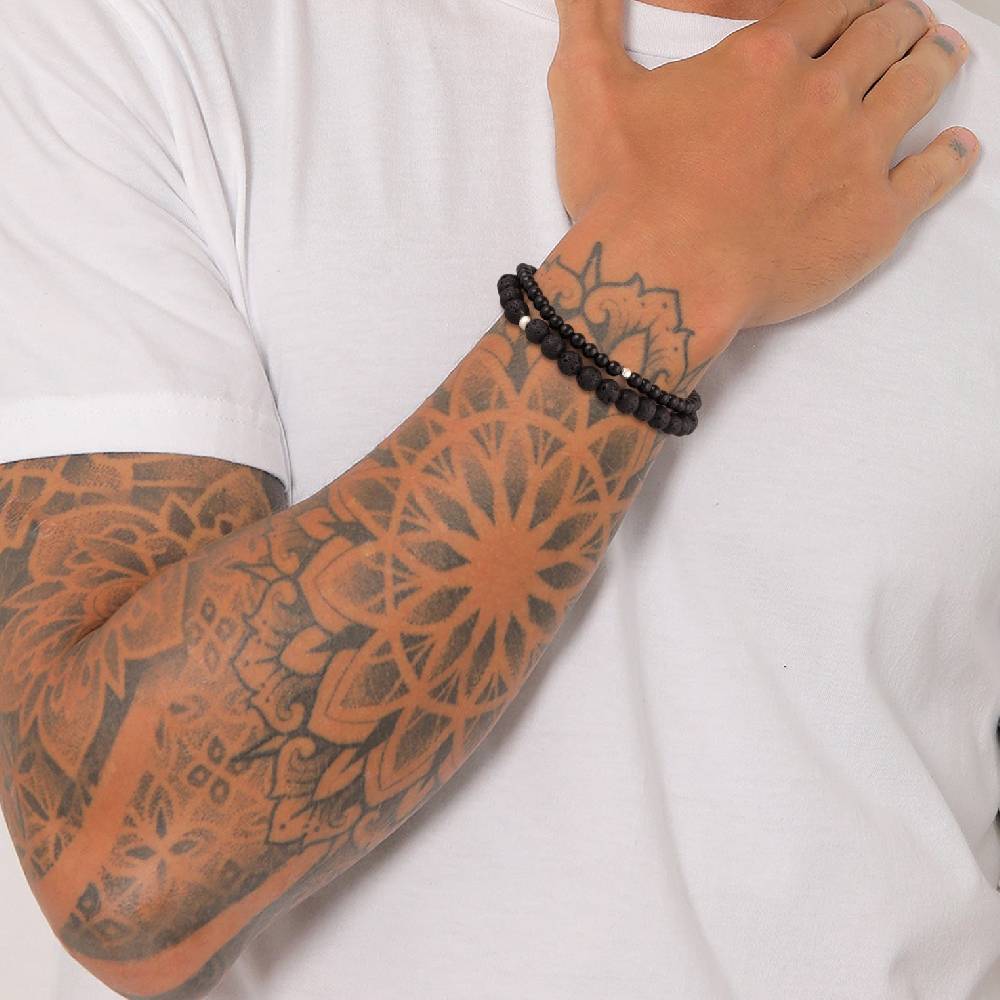 Kuzzoi Armbandset Perlen | Lava, Onyx (Schwarz) Kauf eins, bekomm eins gratis