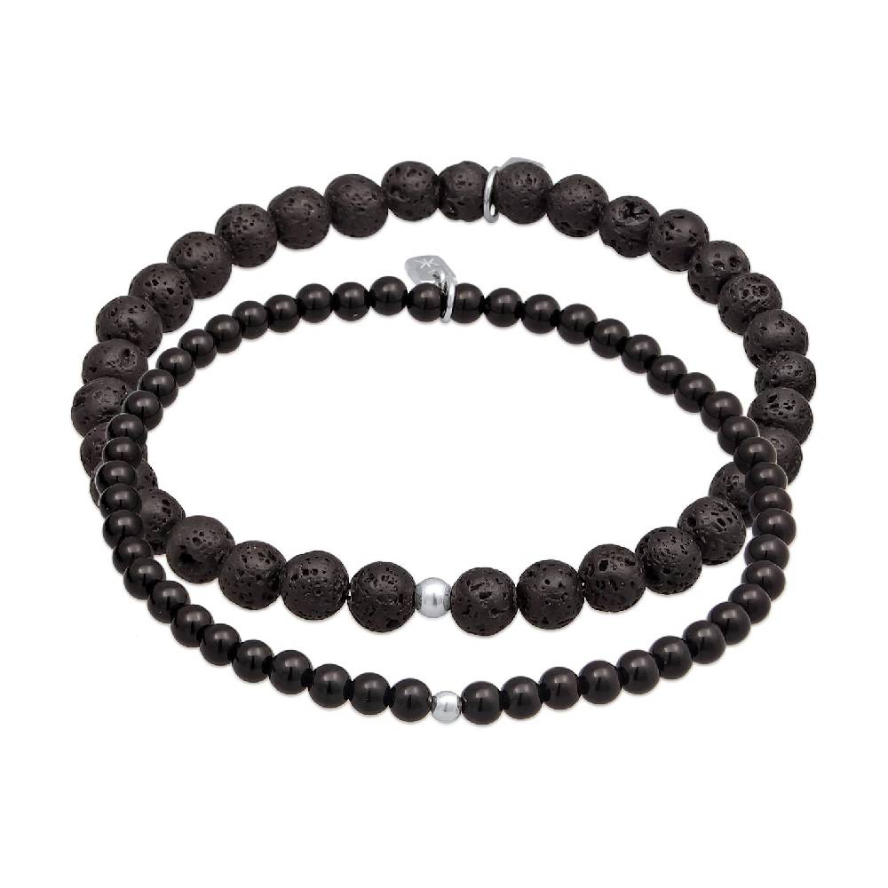 Kuzzoi Armbandset Perlen | Lava, Onyx (Schwarz) Kauf eins, bekomm eins gratis