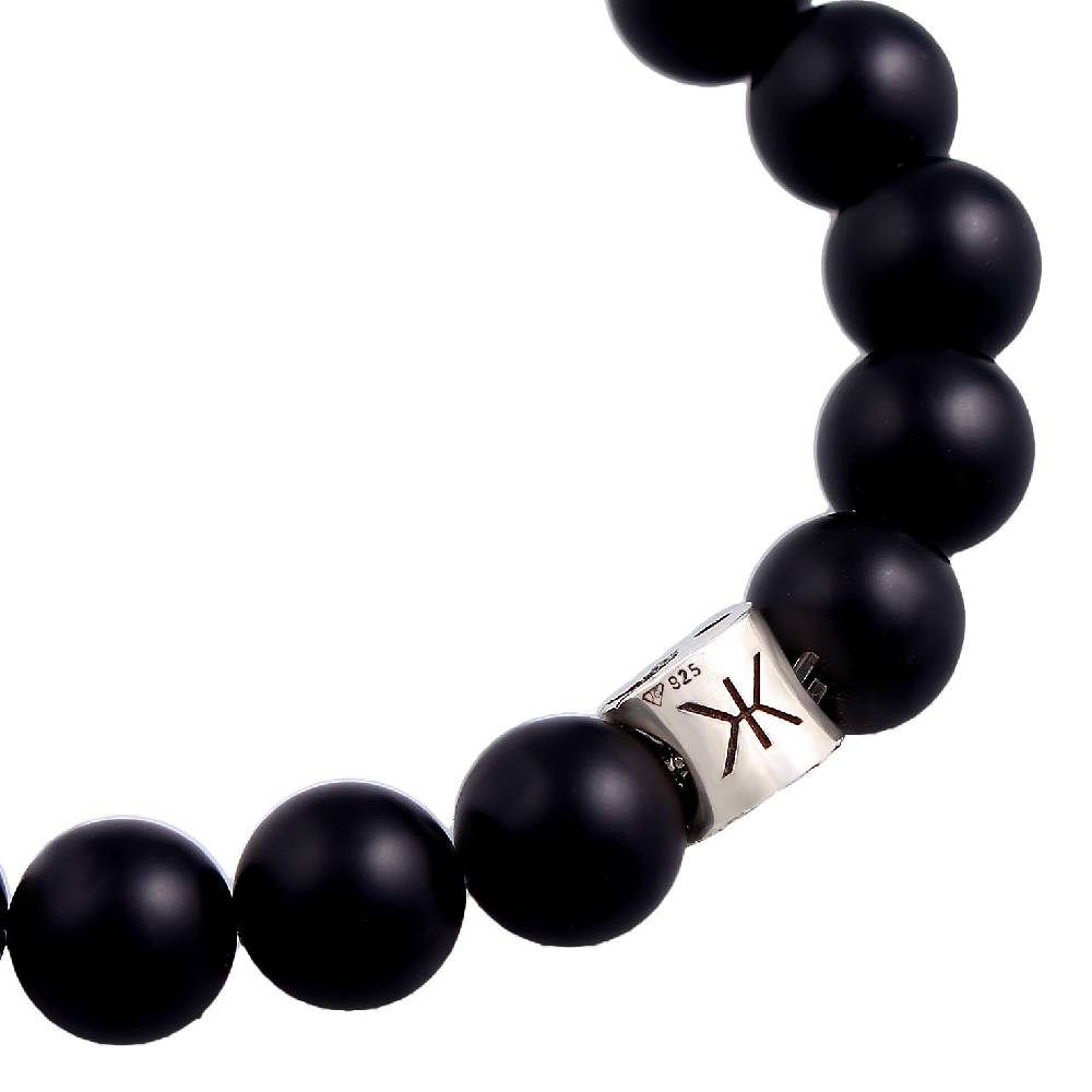 Kuzzoi Armband Yin Yang Beads | Onyx (Schwarz) Kostenlose Rückgabe