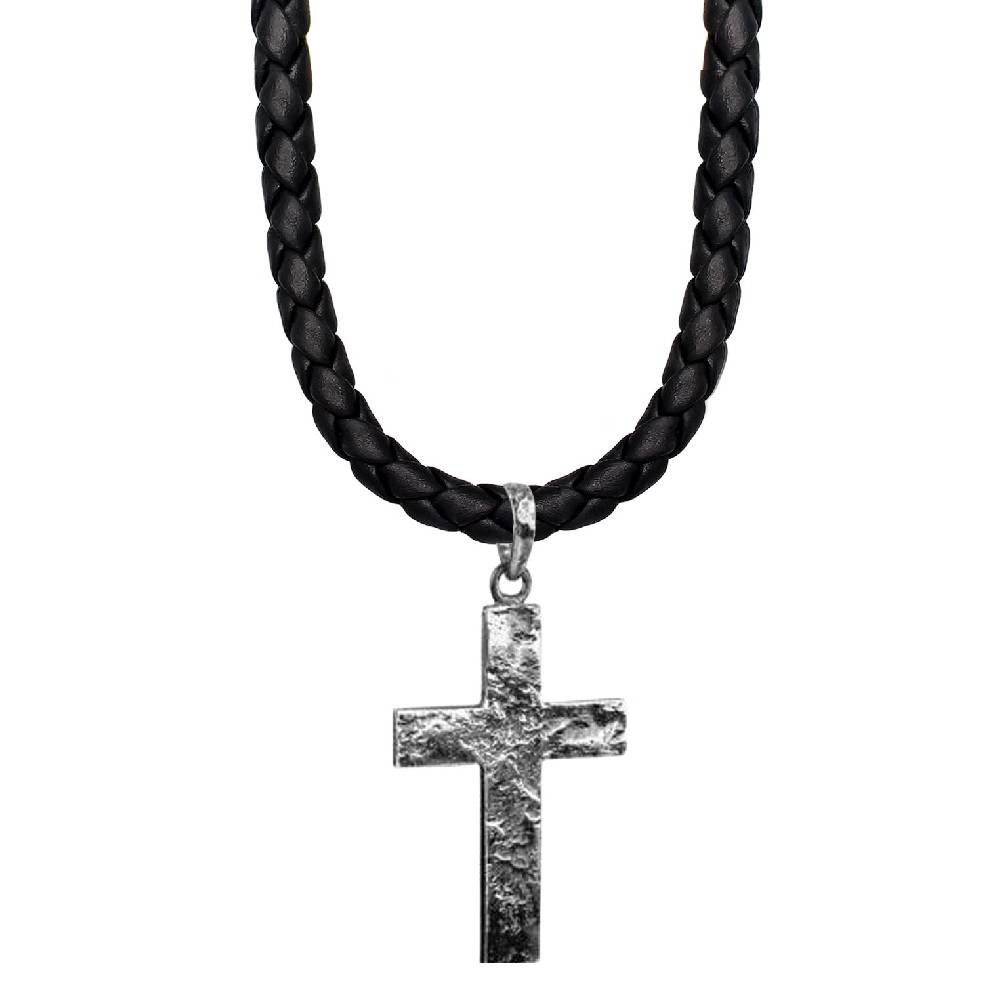 Kuzzoi Halskette Kreuz | Leder 50% Rabatt mit kostenlosem Versand