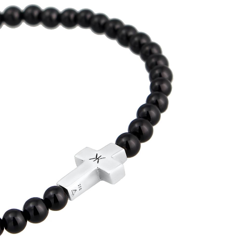 Kuzzoi Armband Kreuz | Onyx (Schwarz) zollfrei