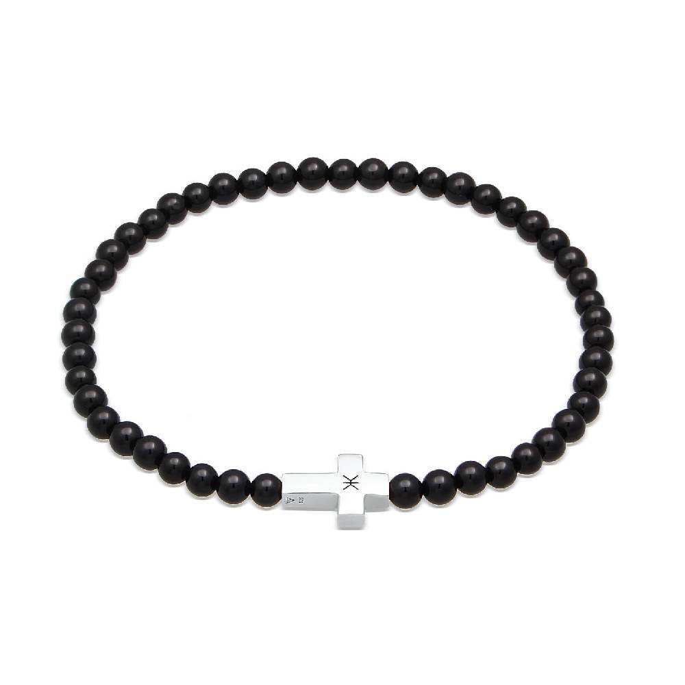 Kuzzoi Armband Kreuz | Onyx (Schwarz) zollfrei